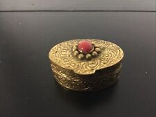 Ancienne Boite Miniature Pilulier Dore Signe Jodel France Vintage