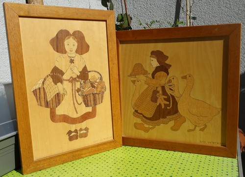 Tableaux marqueterie - (deux),