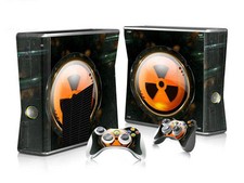 Lot de films de protection autocollants XBOX 360 Slim Skin Design Foils - motif nucléaire