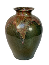 VASE EN GRÈS ÉMAILLÉ DE STYLE ART NOUVEAU 1900 SIGNÉ "GREM"XXème