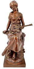 BRONZE AUGUSTE MOREAU JOUEUSE