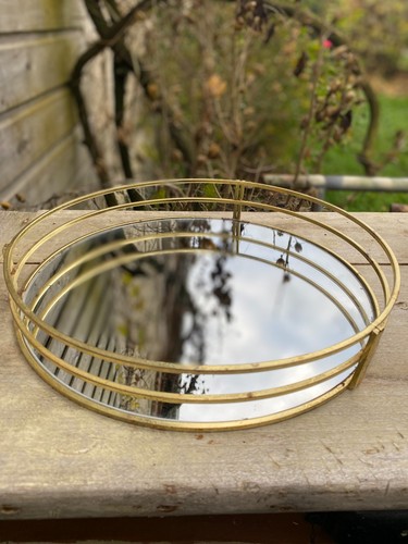 Grand plateau rond miroir