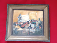 tableau huile sur bois nature