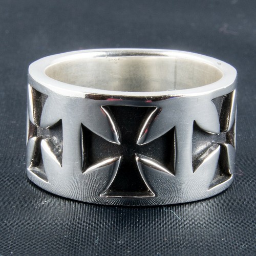 Bague biker gothique croix - biker,