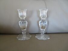 2 bougeoirs en cristal de bohéme taillé