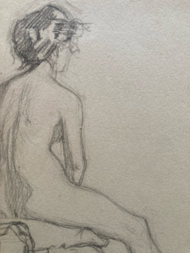 Ancien dessin femme crayon - ancien,