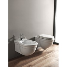 Couple vase Wc + bidet Suspendu salle de bain design série Hermitage céramique
