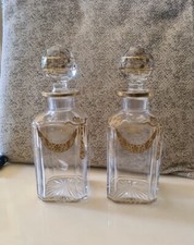 Paires Carafes En Cristal Baccarat Déco D'or Napoléon III Antique 