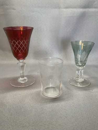 Verre pied cristal - verre, ciselÉ