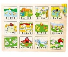 Puzzle éducatif Calcul - Puzzle en Bois - Apprendre à calculer - 3 ans et +
