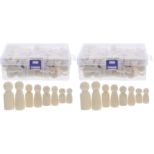 Unfinished wooden peg dolls - unfinished,