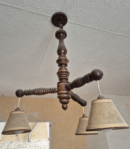 Lustre bois suspension