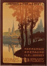 Original Vintage Travel Poster - J. Lacaze - Normandy - Brittany - Jersey - 1910