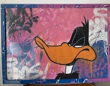 FREDA PEOPLE Street Art Graffiti Peinture Sur Papier Encadré 89x64cm Certificat