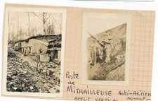 x2 Photos poste de mitrailleuse affut vertical anti-aérien 1GM 1WW