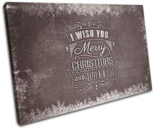 Christmas Decoration Wall Canvas ART Print XMAS Picture Gift Chalk 20 Brown Chri