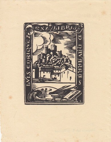 Exlibris livre art bois - livre,