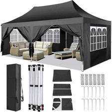 COBIZI 3 x 6 m Pop-Up Canopy Tent Gazebo with 6 Sidewalls, Party Tent, Outdoor