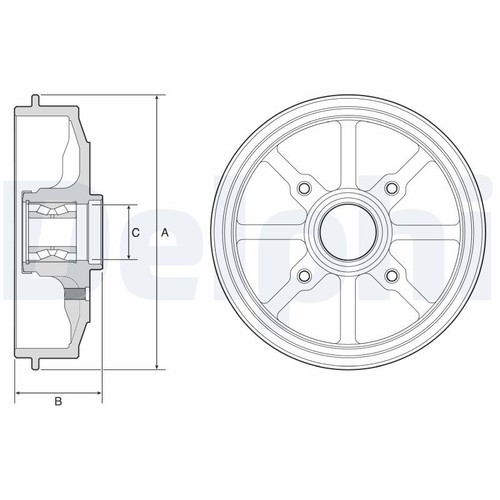 Delphi bfr484 tambour - delphi, frein
