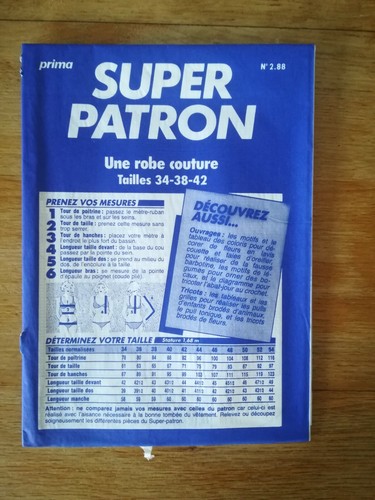 Patron vintage prima robe - -,