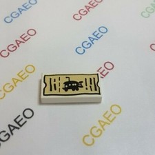 1X Lego 3069pb0104 Tile 1 x 2