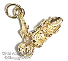 Motorcycle Charm / Pendant EP Gold Plated Jewelry with a Lifetime Guarantee!