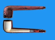 Pipe grande et ancienne écume de mer étui marqué A Riette Marseille tabac fumer