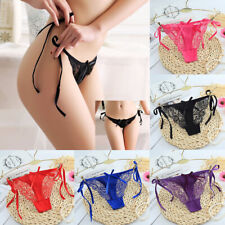 Sexy Panty Thongs T-Back Opencrotch Crotchless Underwear Butterfly Laceg- /