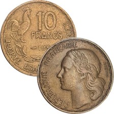 France 10 francs Guiraud 1950/1958 KM#915 TB/TTB f/VF (15)