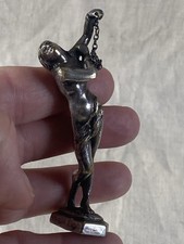 Ancien Sceau Cachet Tampon En Bronze Argenté Avec Monogrammes - Ecriture cire