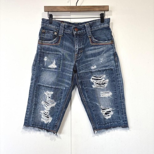 Edwin distressed denim shorts - distressed,