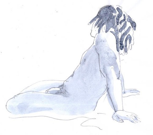 Nude dessin original - , homme