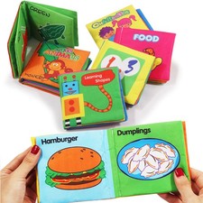 Lot De 6 Livres En Tissu Lavables Pour Bébé Jouets Éducatifs Et Éducatifs Pour