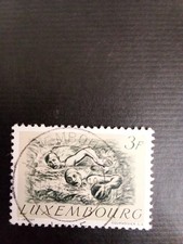 Timbre Luxembourg - 1952 - Oblitéré - Natation
