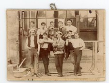 PHOTO vers 1880, Gymnaste école cheval d'arçon élèves sport gymnastique