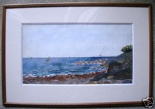 AQUARELLE BORD DE MER ROCHERS