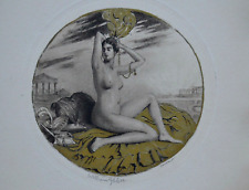 William Ablett (1877-1936) - Femme nue à la plume - Devambez 1921