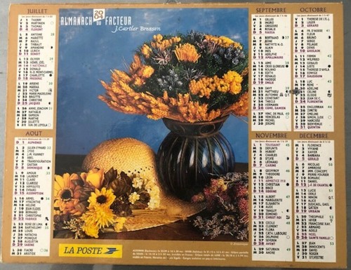 Calendrier almanach facteur - calendrier, du