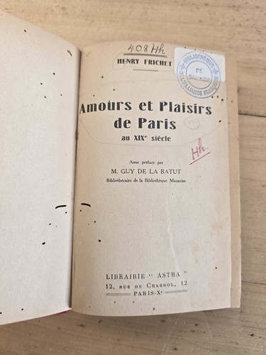 Amours plaisirs paris au - amours, de