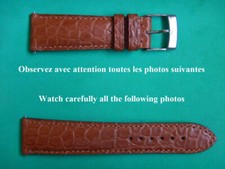 21 mm BRACELET ALLIGATOR VÉRITABLE CARAMEL ATTACHES RAPIDES INTERCHANGEABLES