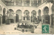 Algérie - Alger - Intérieur d'une Maison mauresque - Oblitération ronde de 1908