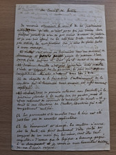 Lettre autographe signée Elie Berthet modifications exigées à son roman 1853