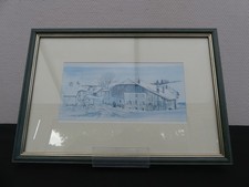 Aquarelle sous cadre  par Pierre Bertin, paysage du Haut Doubs