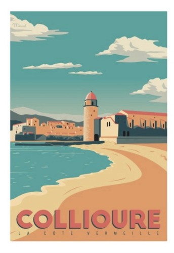 Affiche collioure style - collioure,