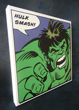 Tableau Toile imprimée Canvas Marvel Hulk Design Pop Art Comics 60 rétro vintage