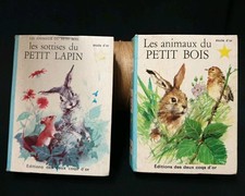 2 LIVRES ENFANTS - ANIMAUX DU PETIT BOIS- ÉTOILE D'OR -DEUX COQS D'OR 1966