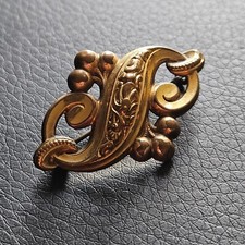 Broche à décor floral art nouveau plaqué or années 1900 vintage