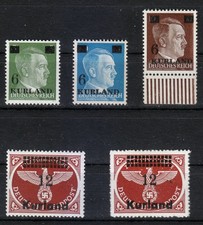 Allemagne 1945 MNH Kurland Mi 1wx, 2 III wz, 3wz, 4Ax, 4Bx Signé Dr DRUB...