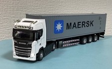 Remorque porte-conteneurs Scania MAERSK blanche SCANIA avec conteneur...