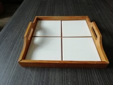 Ancien plateau de service de table vintage petit déjeuner